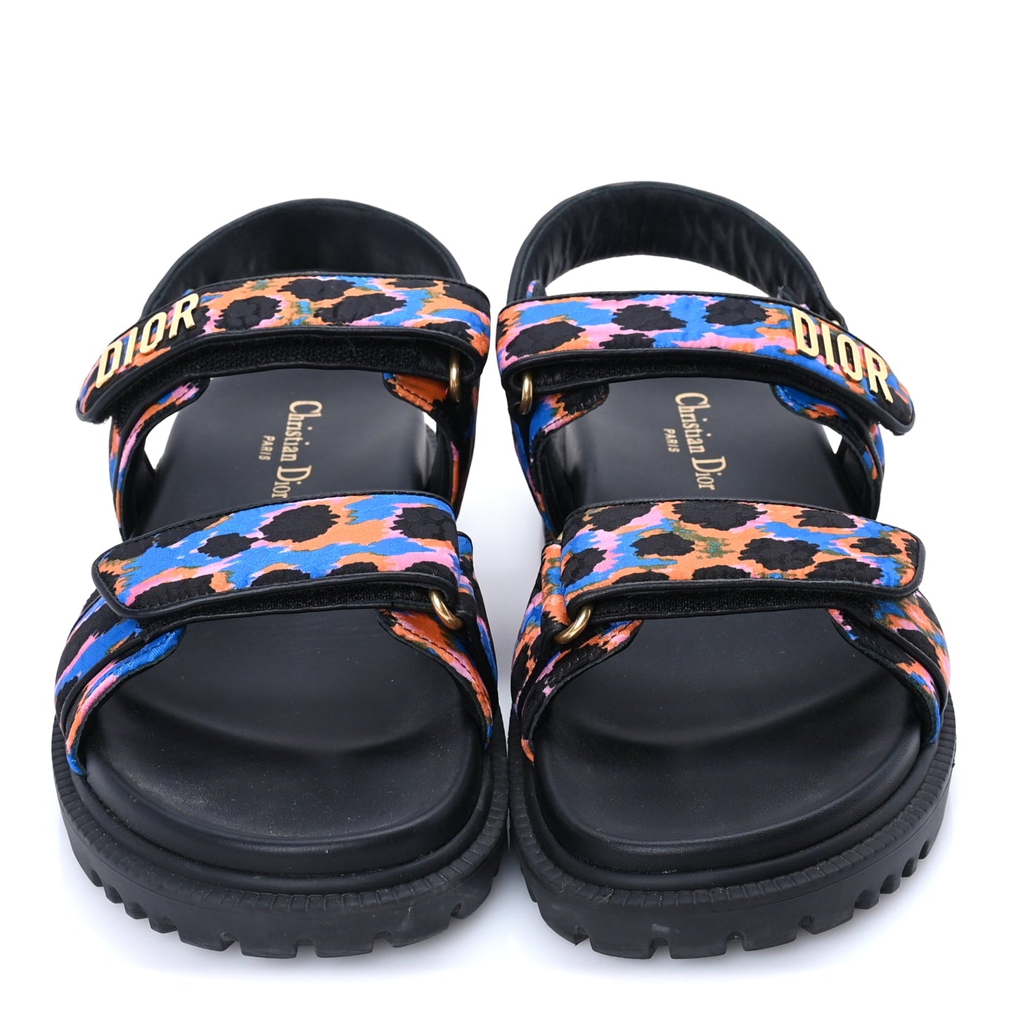 Christian Dior Technical Fabric Mizza Print Dioract Sandals 38  Multicolor