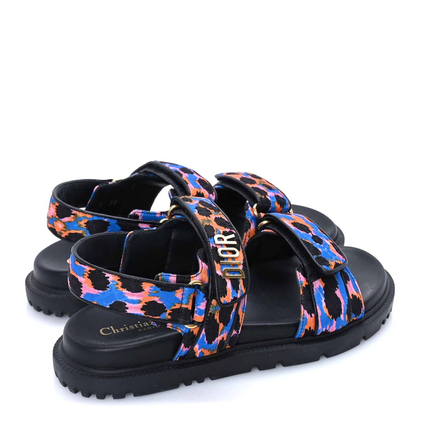 Christian Dior Technical Fabric Mizza Print Dioract Sandals 38  Multicolor