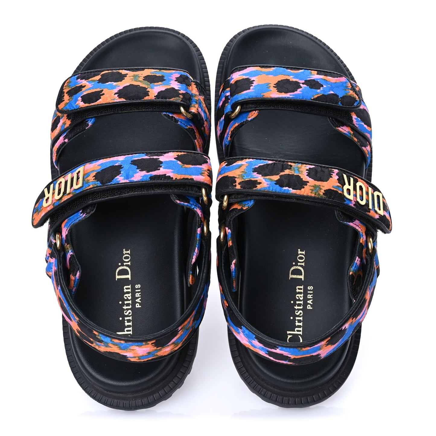 Christian Dior Technical Fabric Mizza Print Dioract Sandals 38  Multicolor