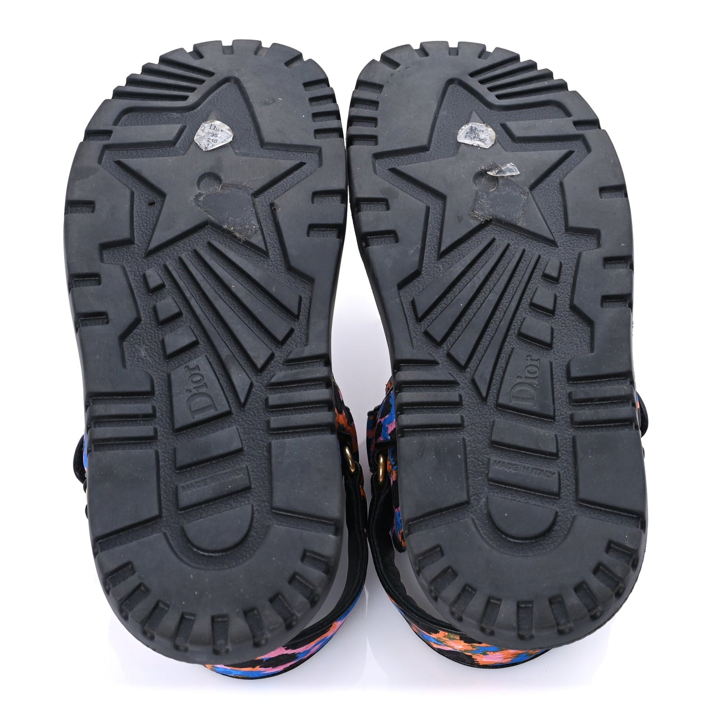 Christian Dior Technical Fabric Mizza Print Dioract Sandals 38  Multicolor