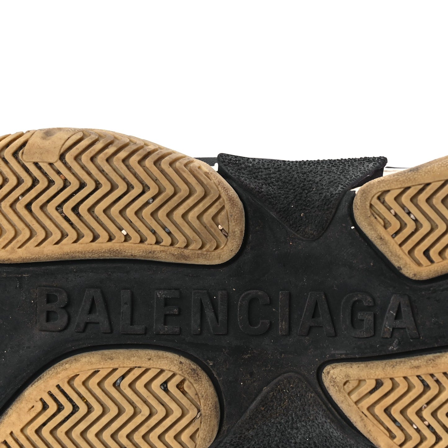 Balenciaga Fabric Mesh Washed Effect Mens Triple S Sneakers 43 Black Red