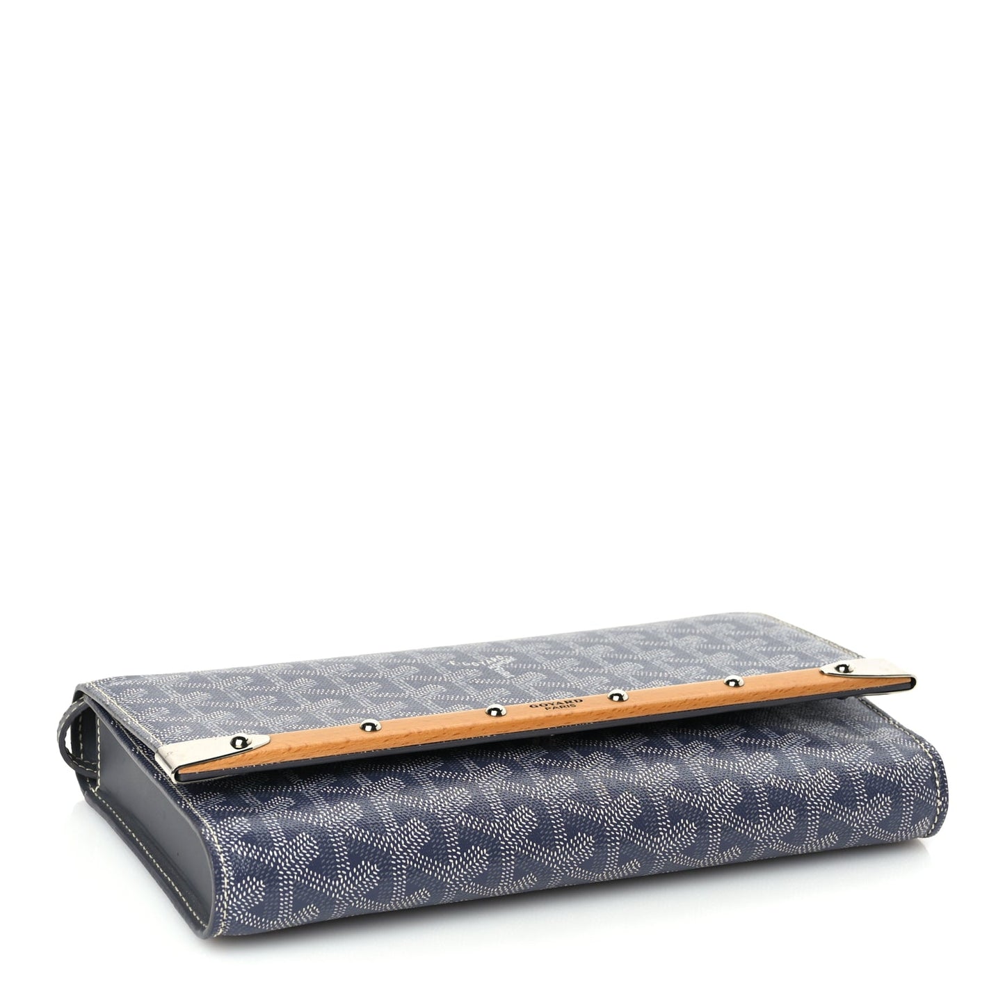 Goyard Goyardine Monte Carlo Bois Clutch With Strap Gray
