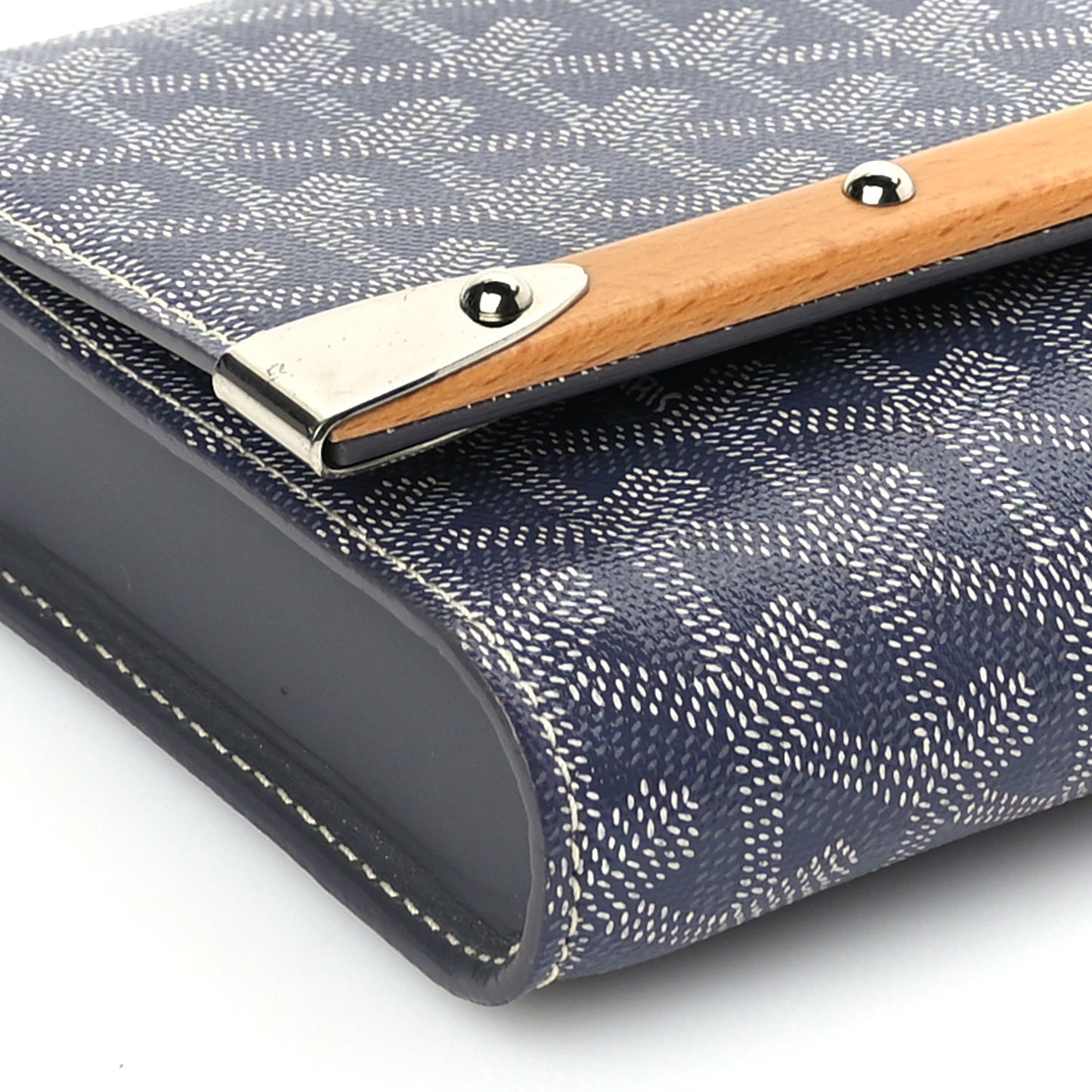 Goyard Goyardine Monte Carlo Bois Clutch With Strap Gray