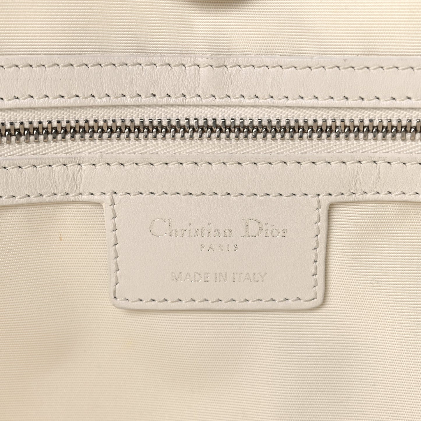 Christian Dior Coated Canvas Cannage Small Panarea Tote White