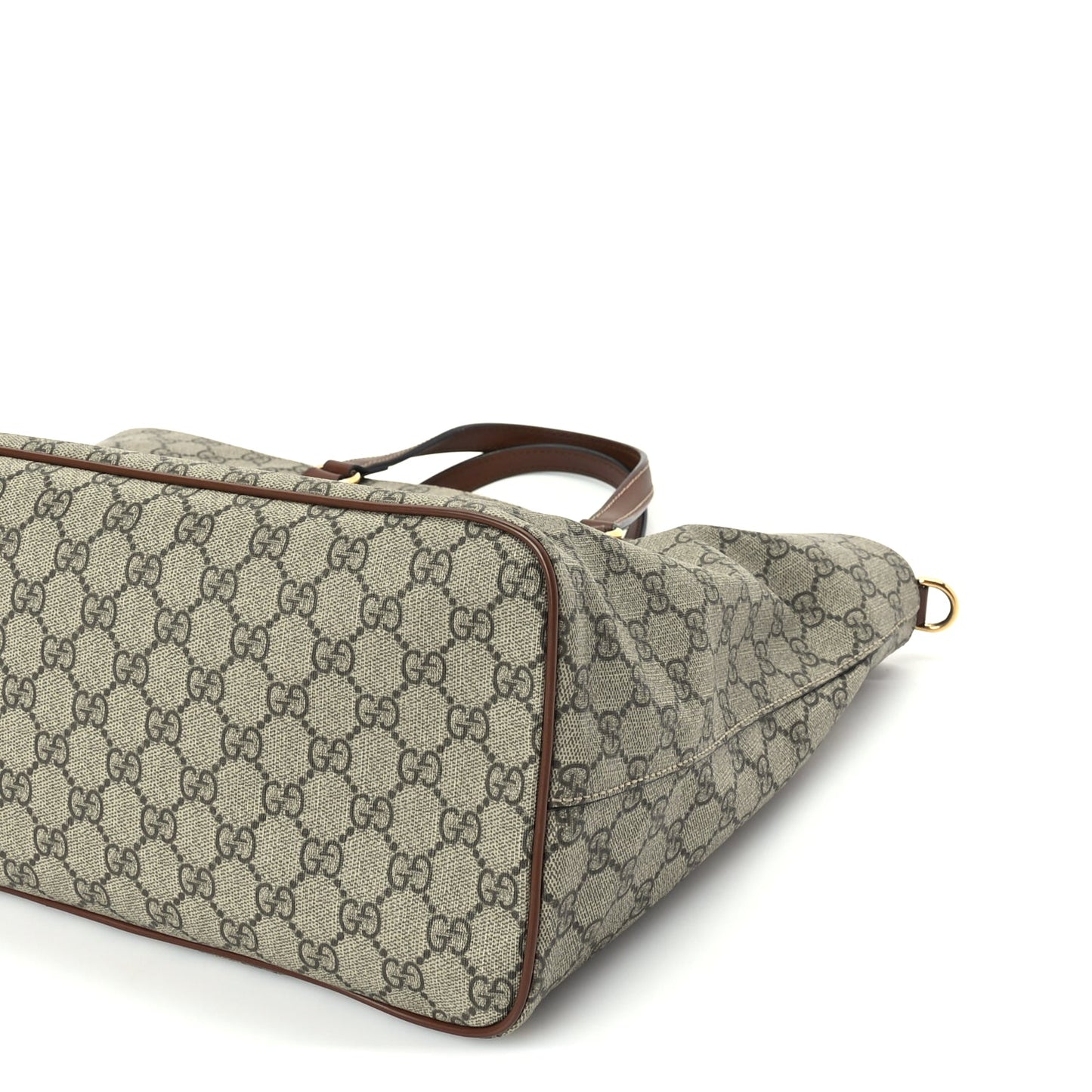 Gucci Soft GG Supreme Monogram Medium Crossbody Tote Beige Cuir