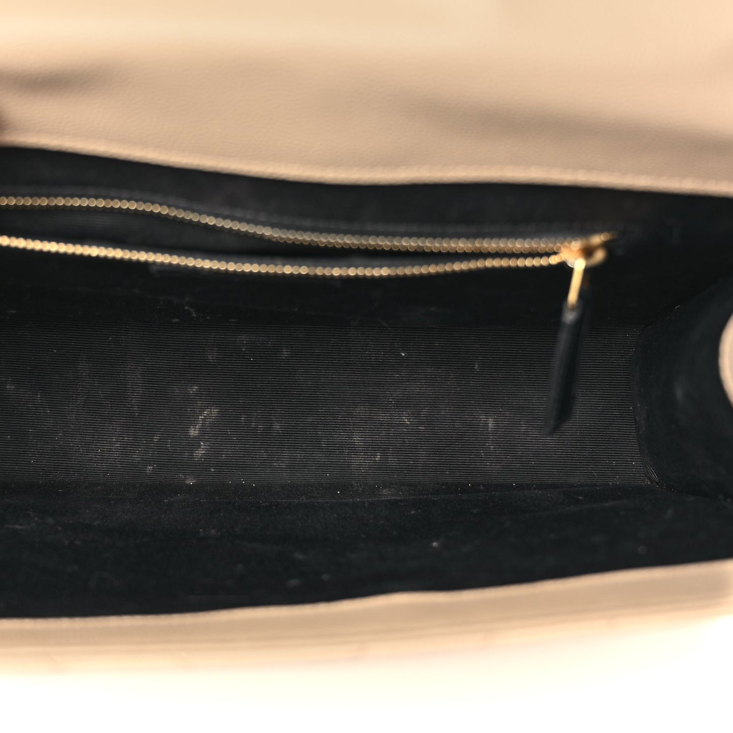 Saint Laurent Grain De Poudre Matelasse Chevron Large Monogram Satchel Dark Beige