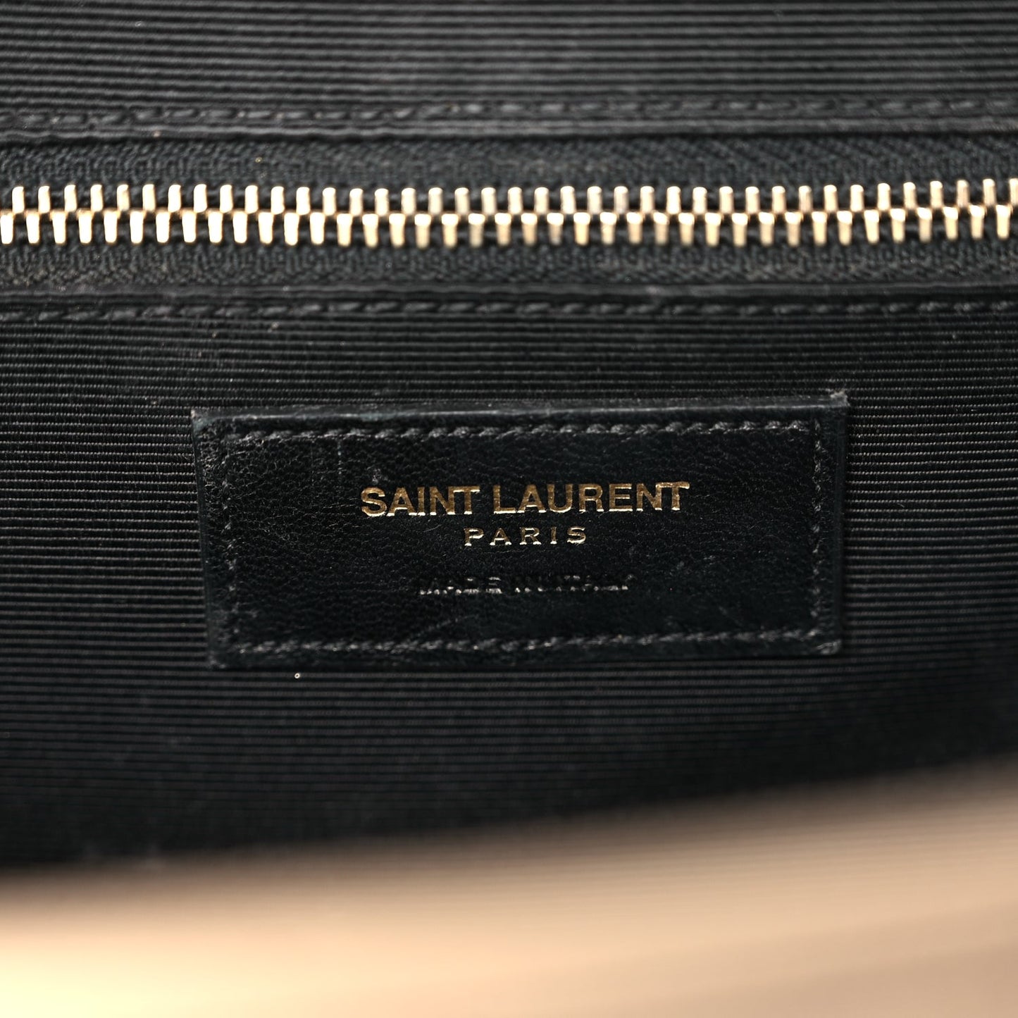 Saint Laurent Grain De Poudre Matelasse Chevron Large Monogram Satchel Dark Beige