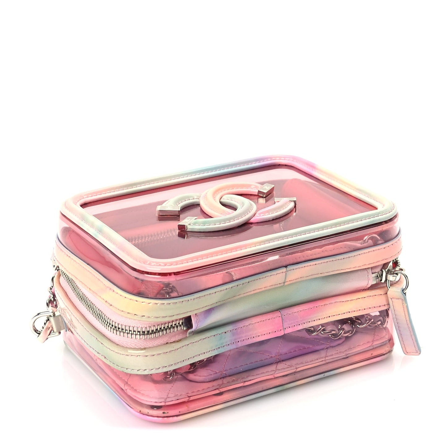 Chanel PVC Lambskin Filigree Small CC Filigree Vanity Case Pink Multicolor