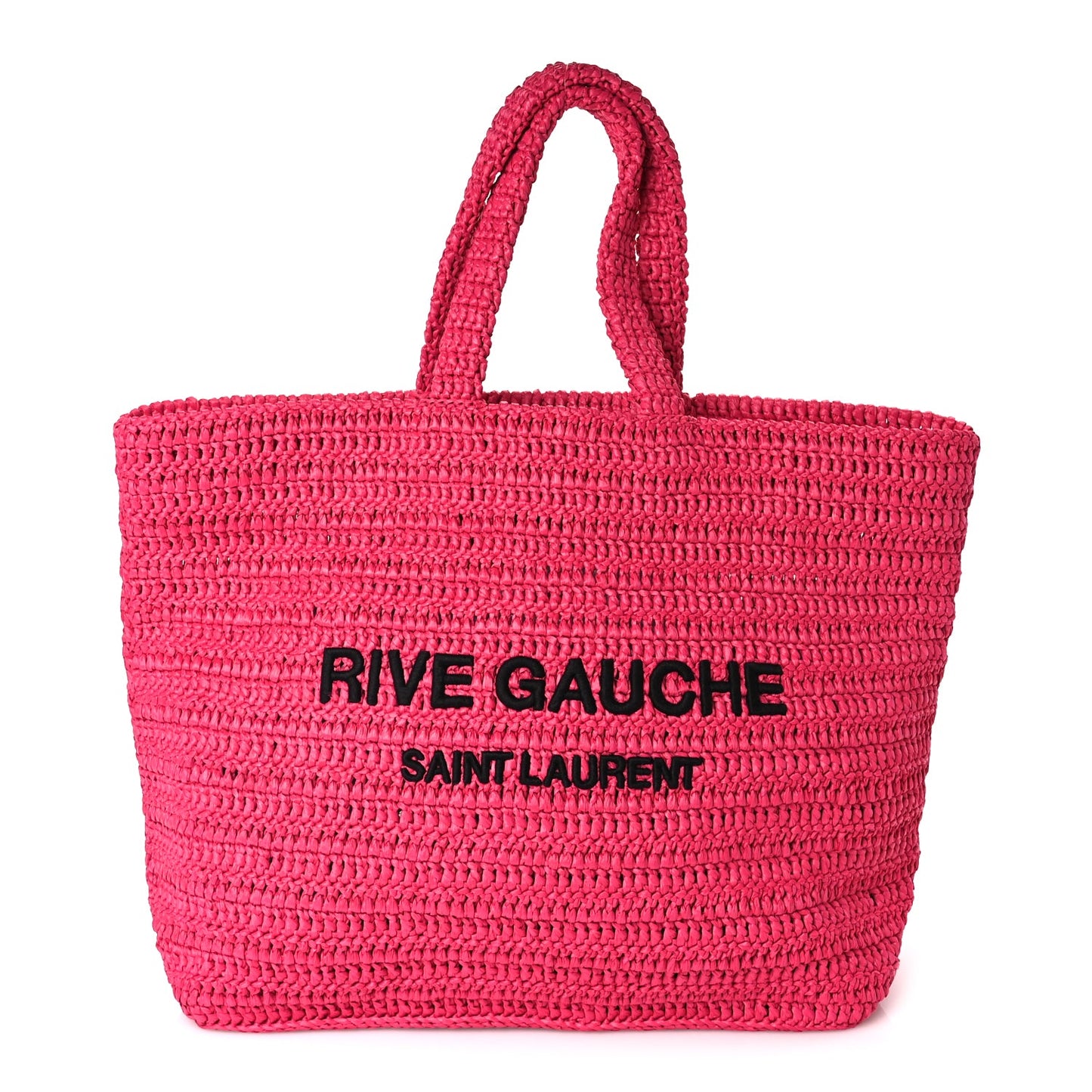 Saint Laurent Raffia Rive Gauche Tote Pink