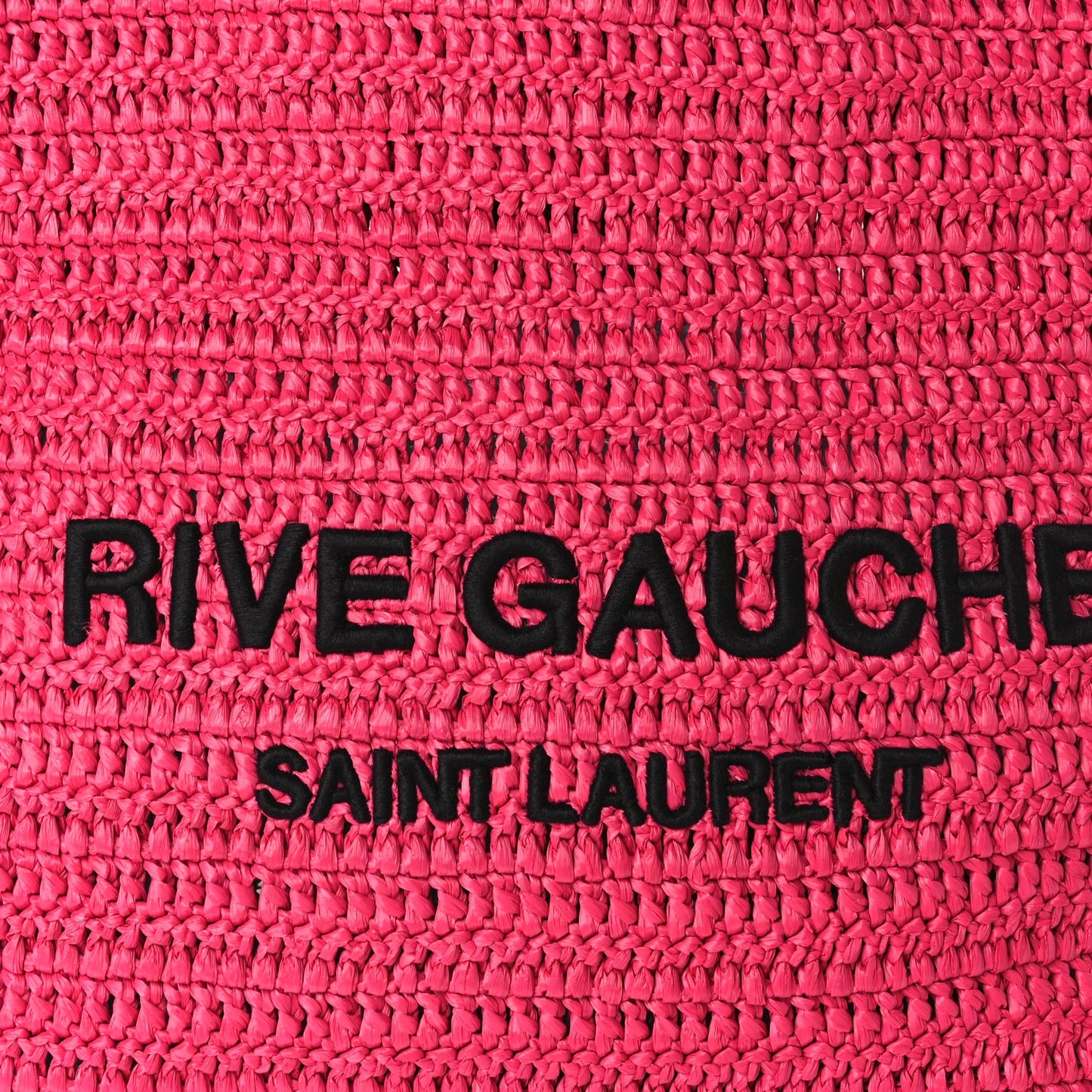 Saint Laurent Raffia Rive Gauche Tote Pink