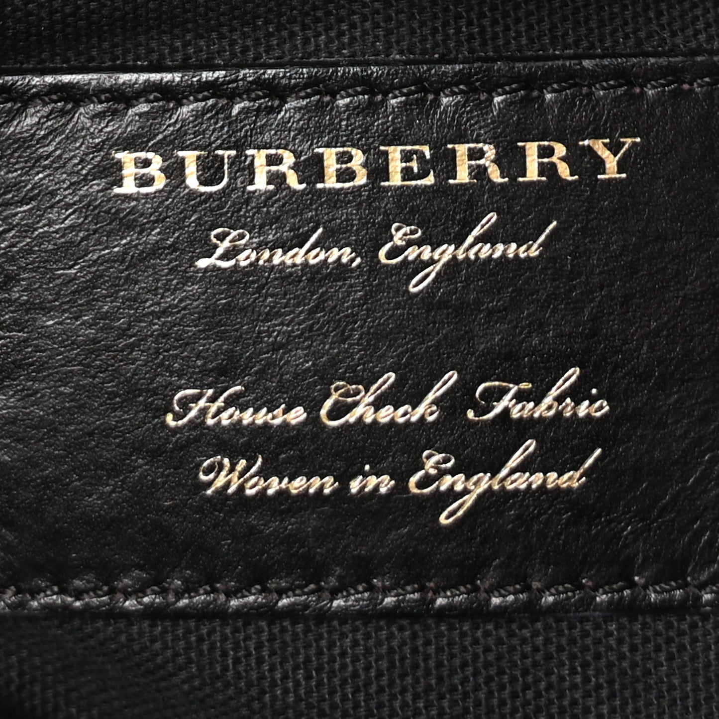 Burberry Derby Calfskin House Check Small Banner Tote  Black