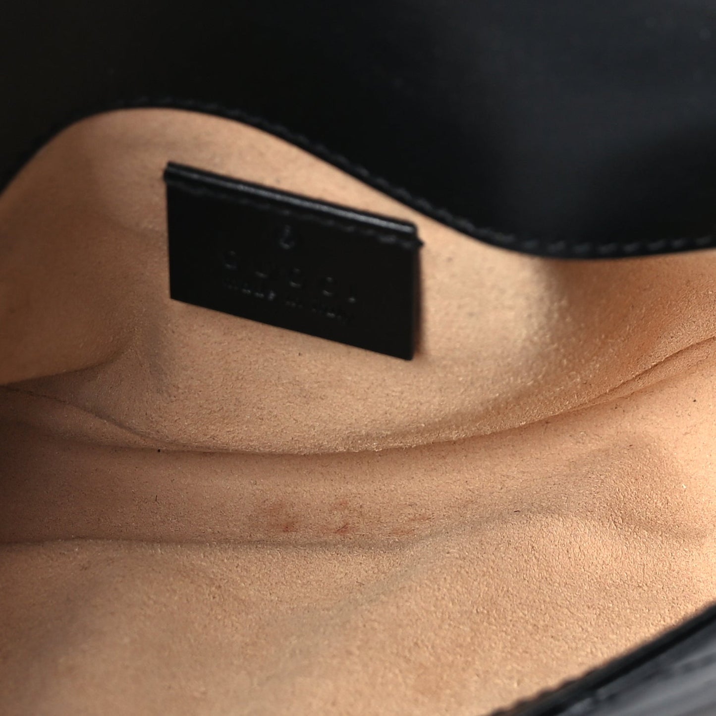 Gucci Calfskin Matelasse Super Mini GG Marmont Shoulder Bag Black