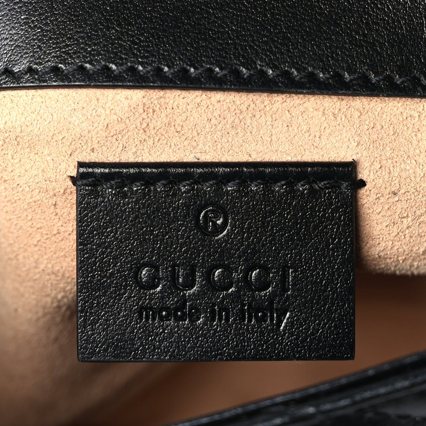 Gucci Calfskin Matelasse Super Mini GG Marmont Shoulder Bag Black