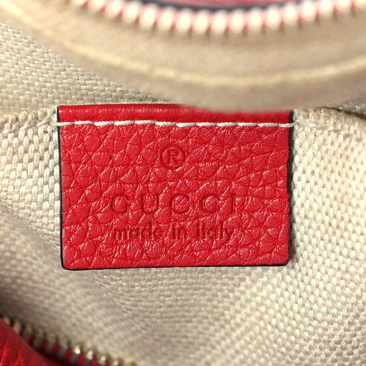 Gucci Pebbled Calfskin Small Soho Disco Bag  Vibrant Red