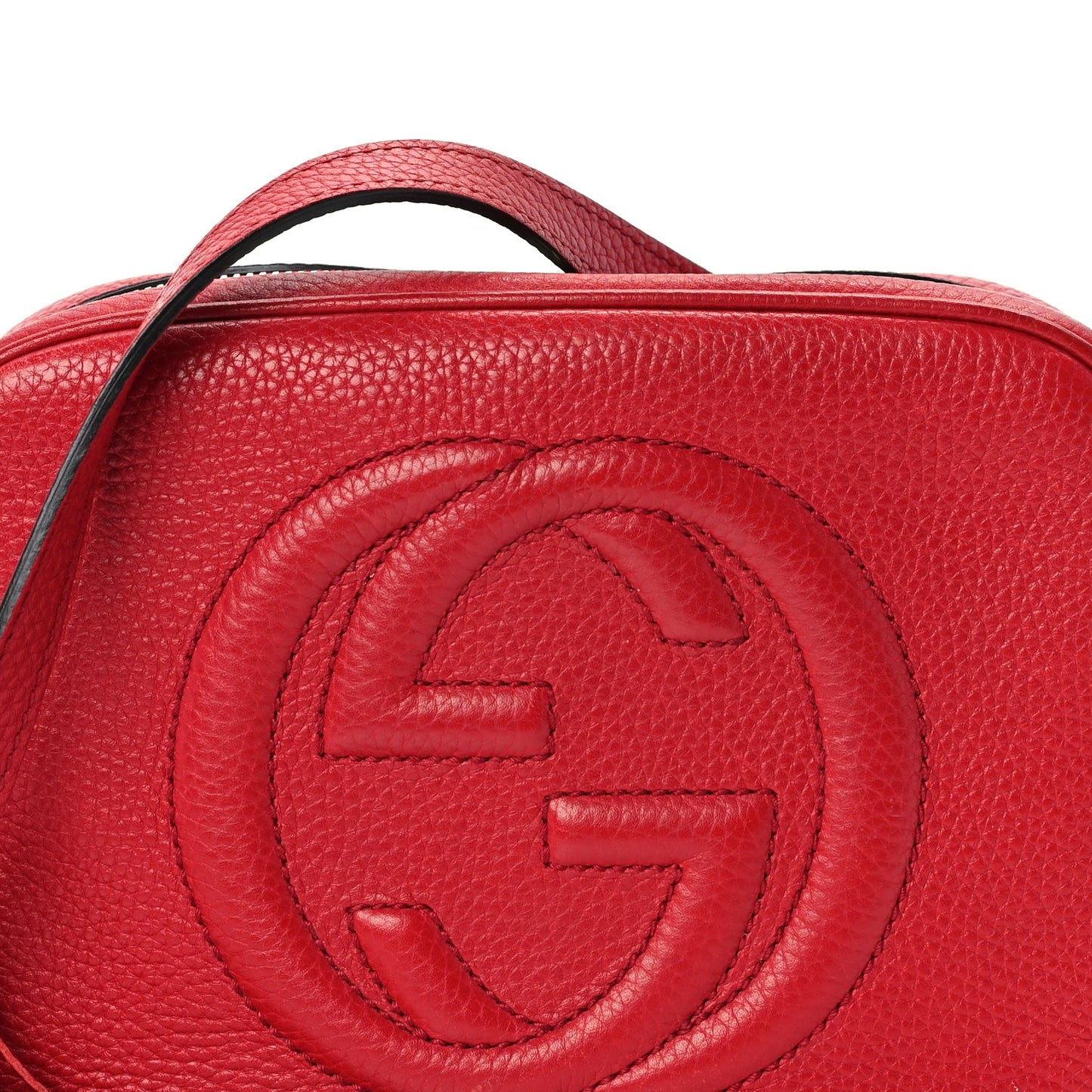 Gucci Pebbled Calfskin Small Soho Disco Bag  Vibrant Red