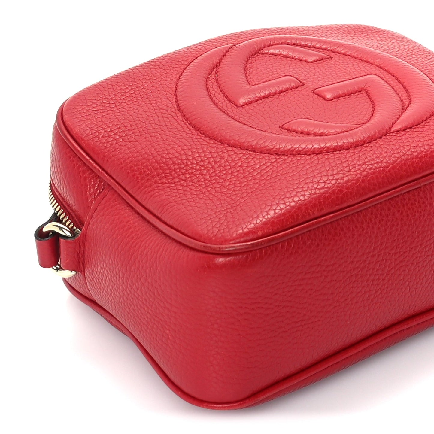 Gucci Pebbled Calfskin Small Soho Disco Bag  Vibrant Red