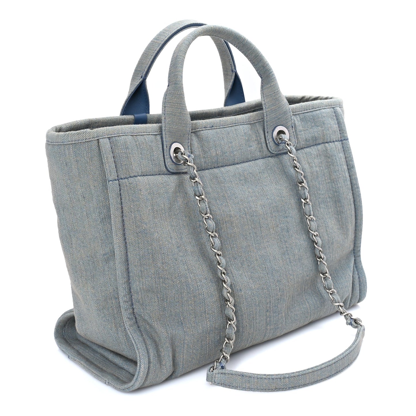 Chanel Denim Small Deauville Tote Light Blue