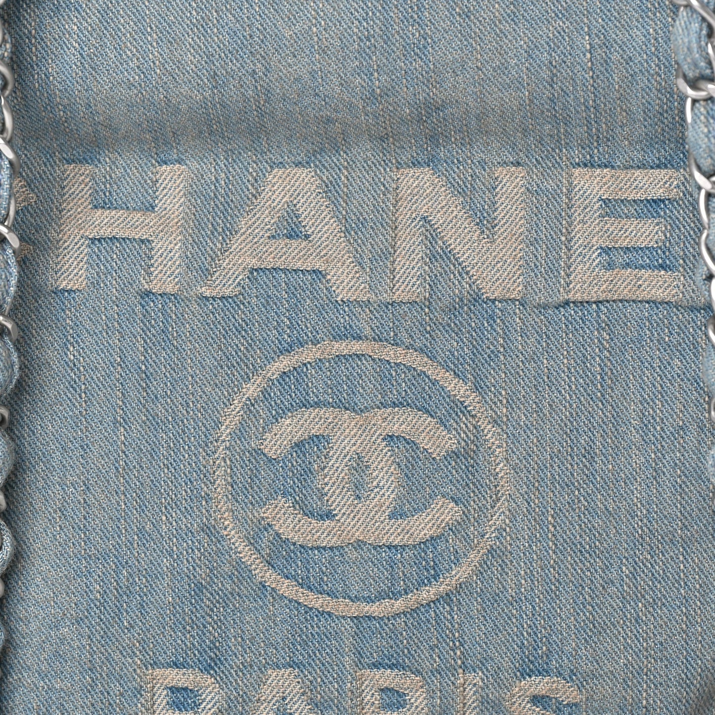 Chanel Denim Small Deauville Tote Light Blue