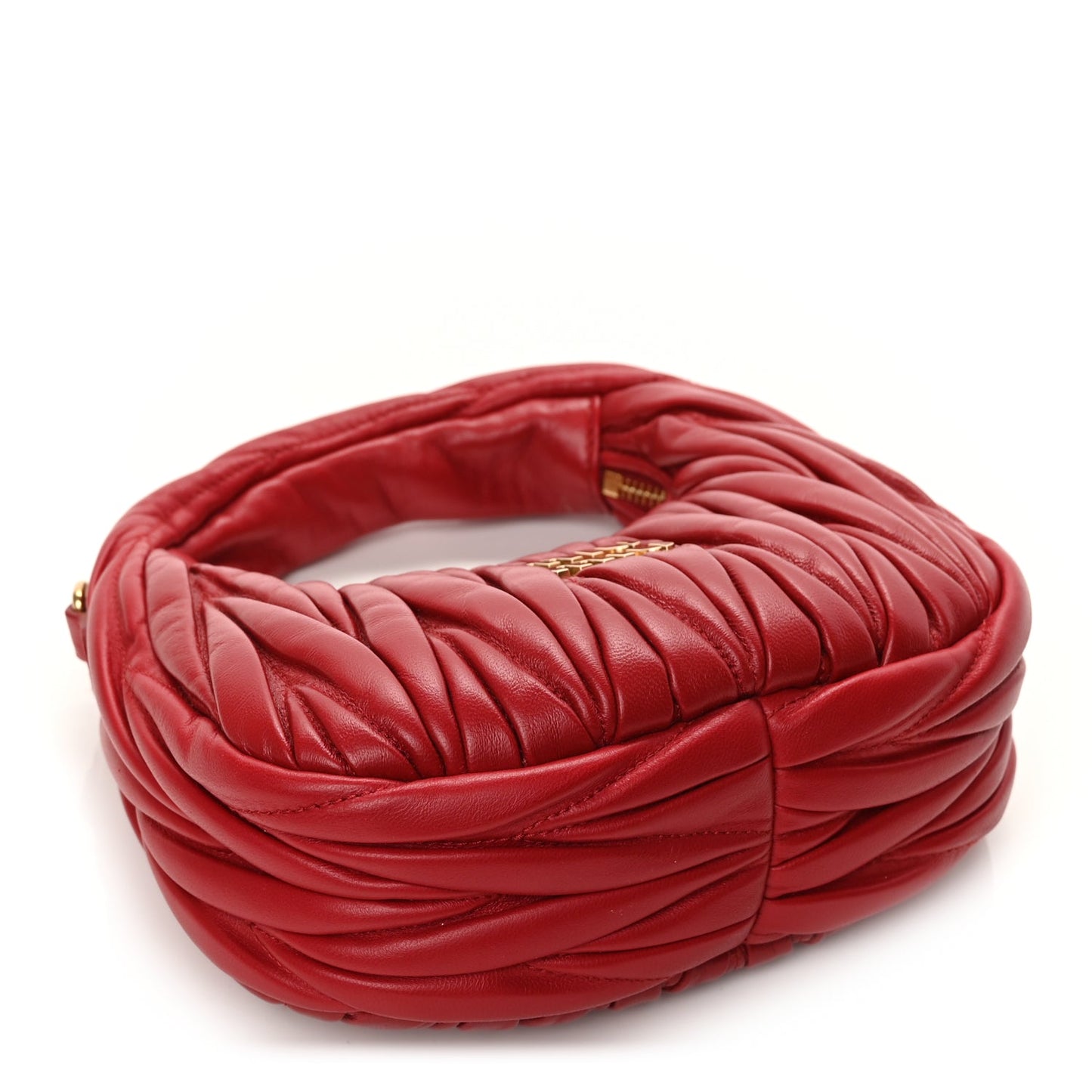 Miu Miu Nappa Matelasse Mini Wander Hobo Fuoco Fuoco