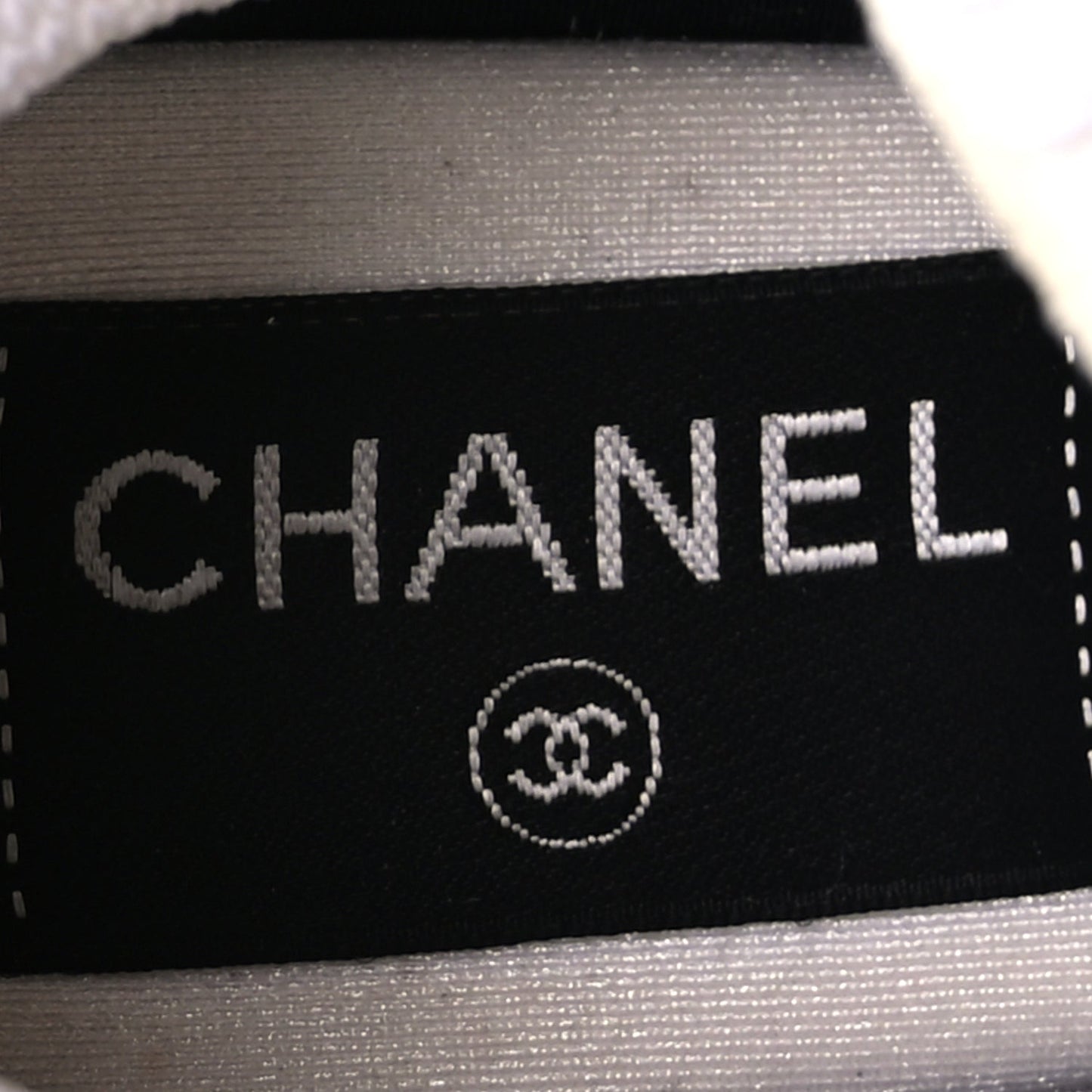 Chanel Knit Fabric Suede Calfskin Womens CC Sneakers 36.5 Ivory Light Beige