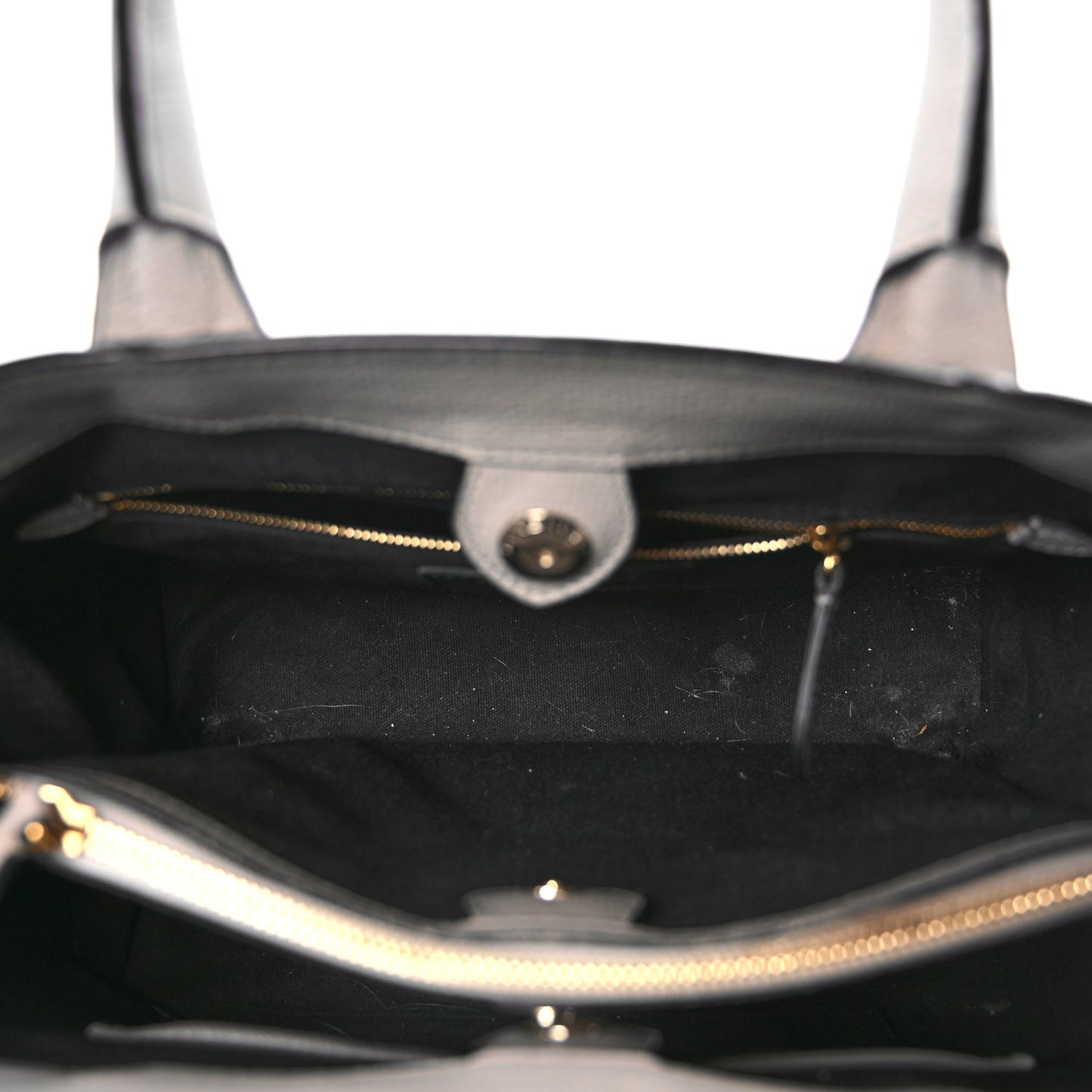 Burberry Derby Calfskin House Check Medium Banner Tote  Pale Grey