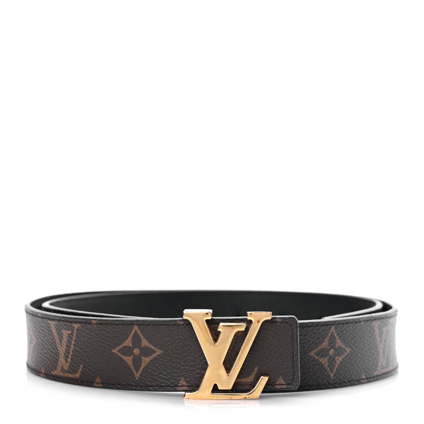 Louis Vuitton Calfskin Monogram 30mm LV Initiales Reversible Belt 90 36 Black