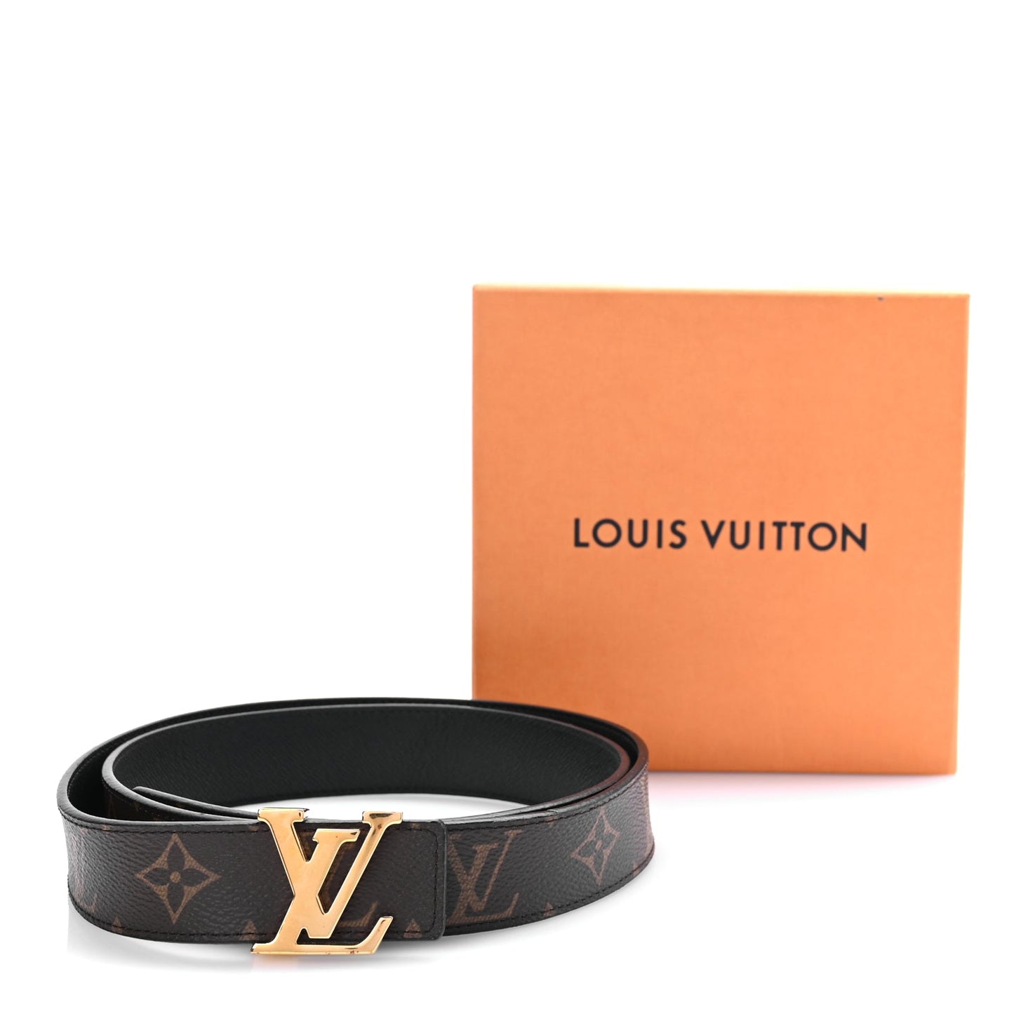 Louis Vuitton Calfskin Monogram 30mm LV Initiales Reversible Belt 90 36 Black