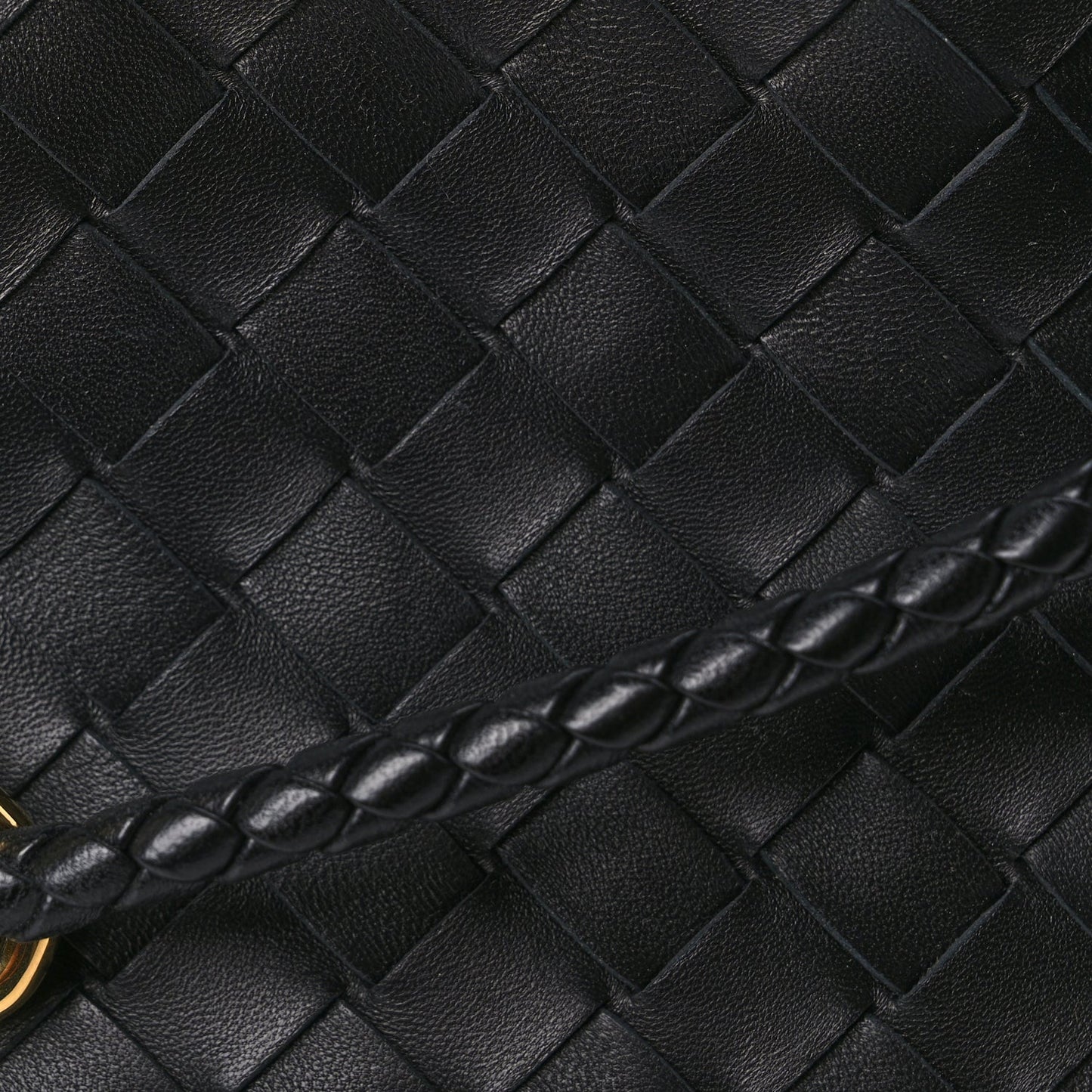 Bottega Veneta Nappa Intrecciato Small Andiamo Shoulder Bag Black