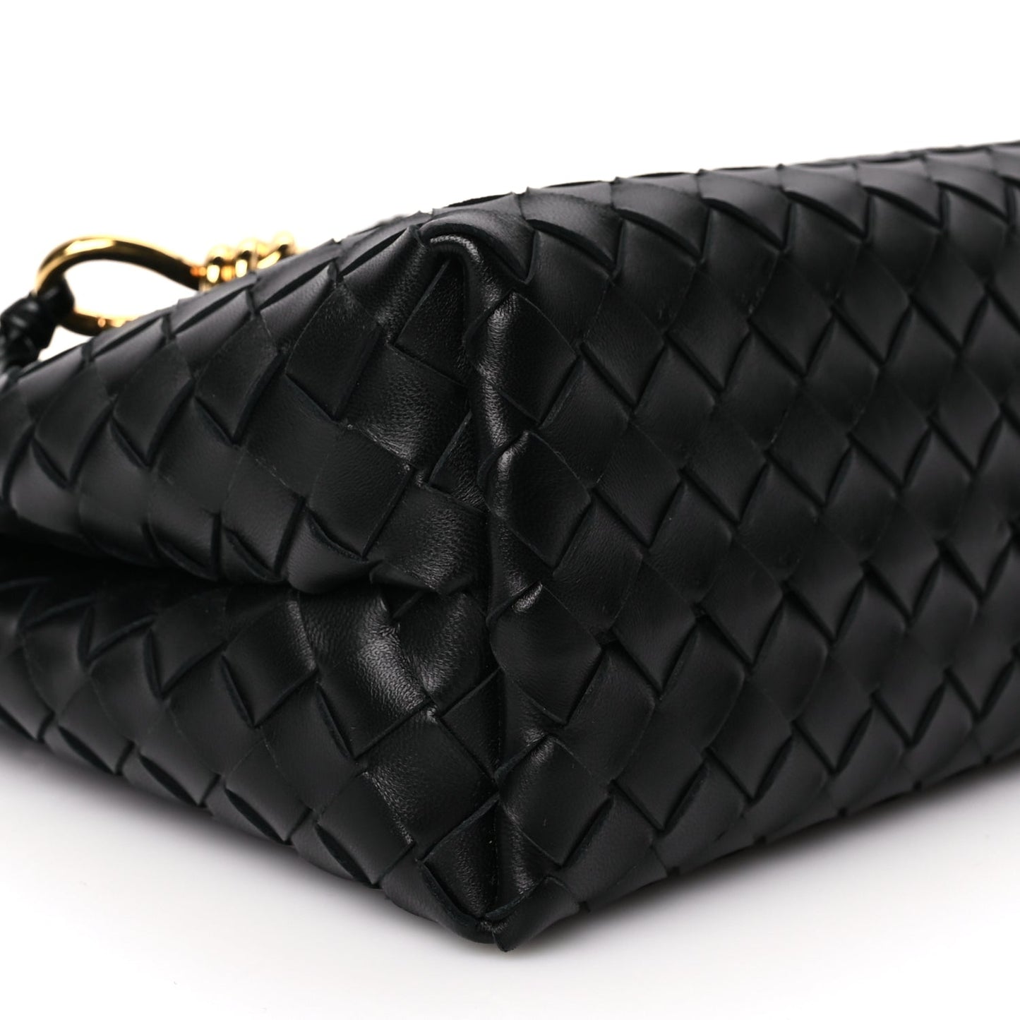 Bottega Veneta Nappa Intrecciato Small Andiamo Shoulder Bag Black