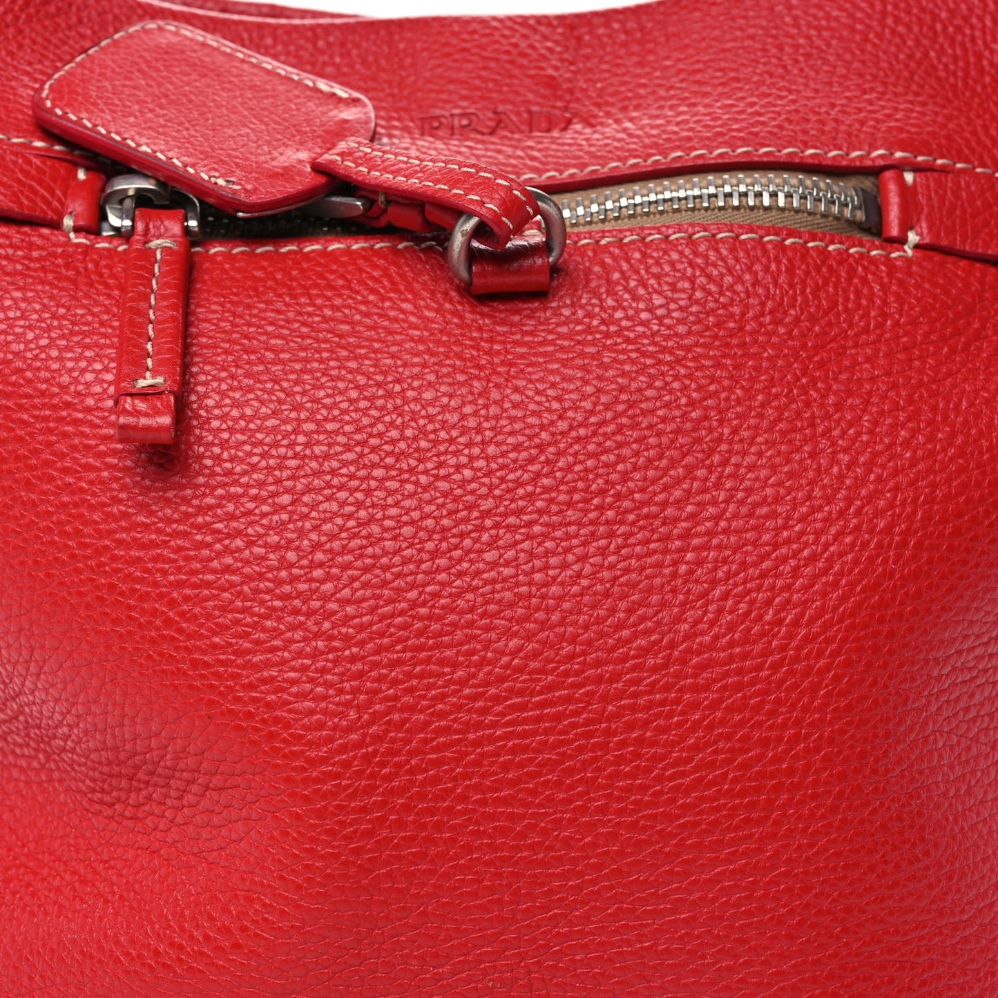 Prada Vitello Daino Shoulder Bag  Fuoco