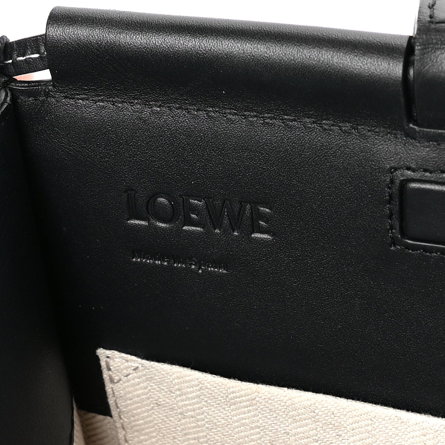 Loewe Grained Calfskin Small Cushion Tote Black