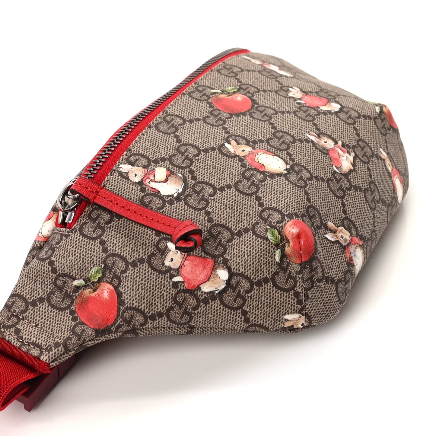 Gucci X PETER RABBIT GG Supreme Monogram Rabbit Print Childrens Belt Bag Beige Ebony Red