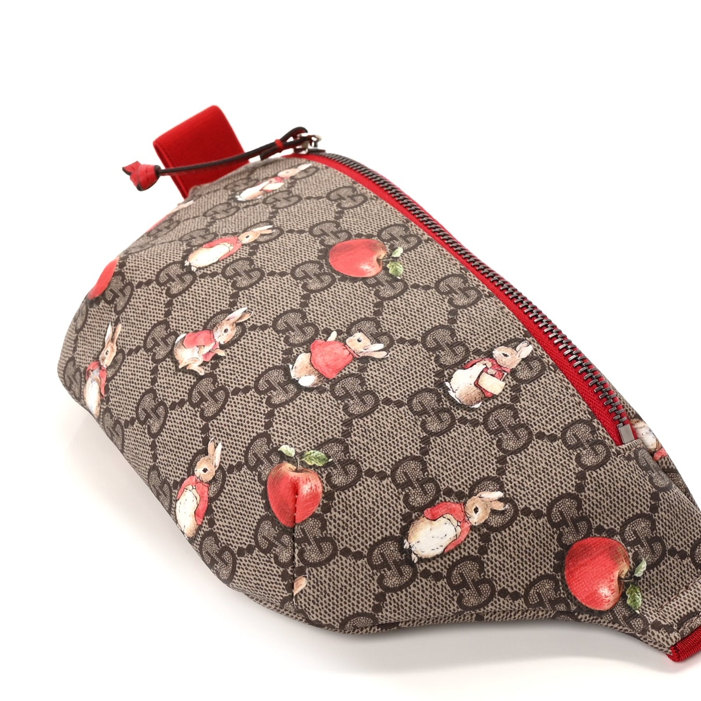 Gucci X PETER RABBIT GG Supreme Monogram Rabbit Print Childrens Belt Bag Beige Ebony Red