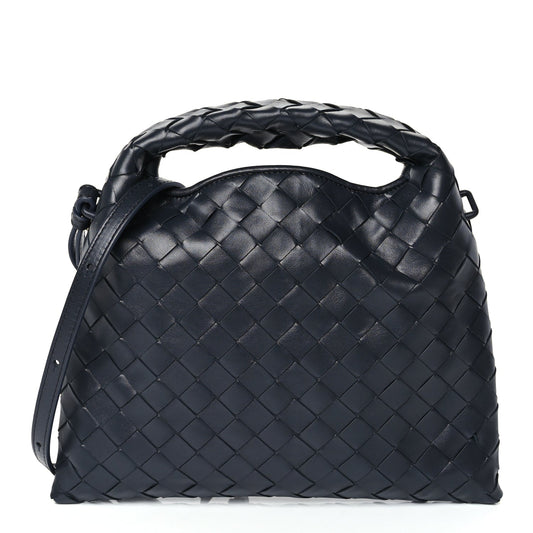 Bottega Veneta Calfskin Intrecciato Mini Hop Black