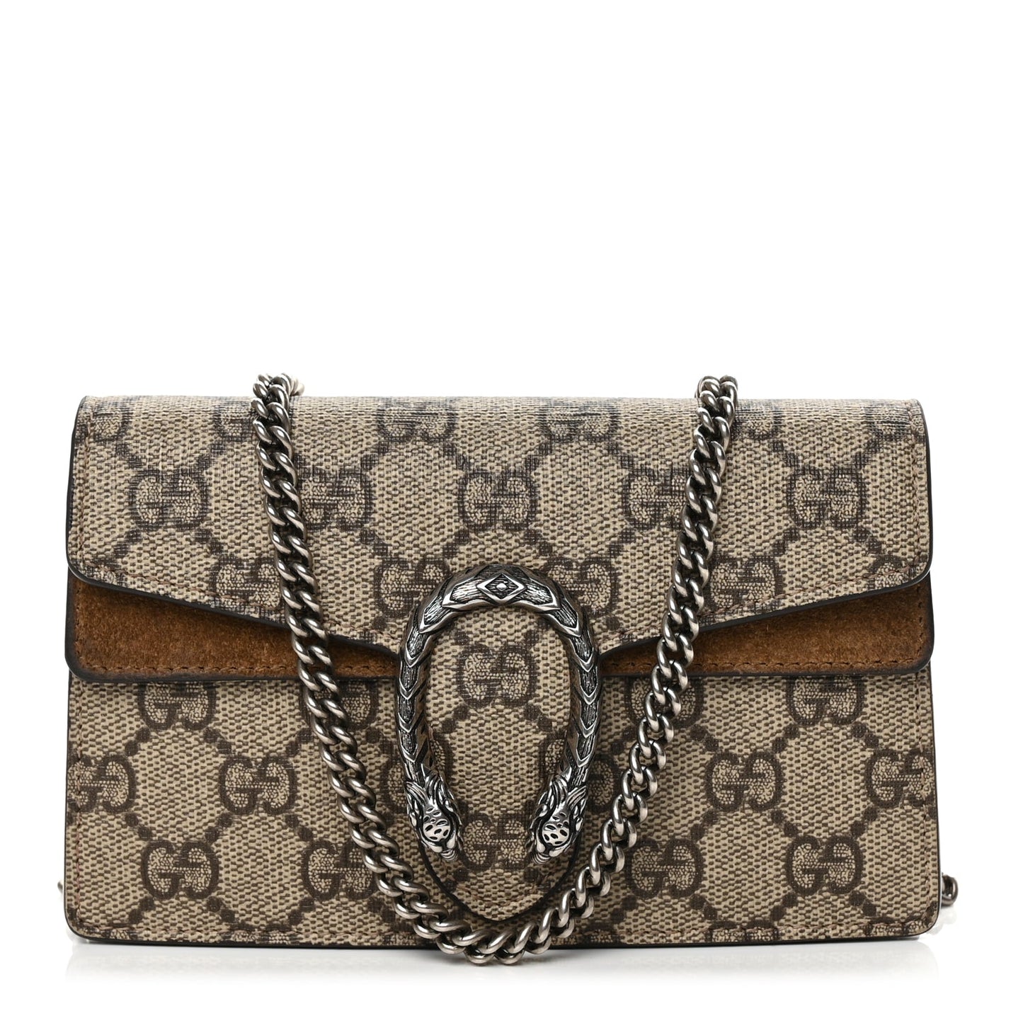 Gucci GG Supreme Monogram Super Mini Dionysus Shoulder Bag Taupe