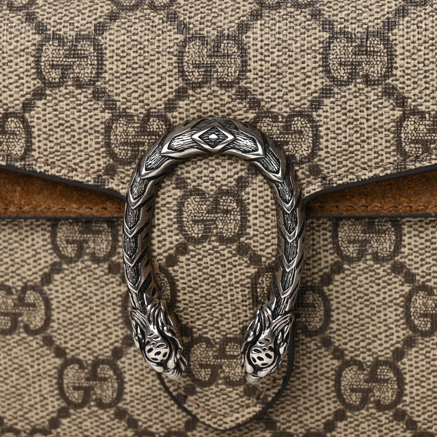 Gucci GG Supreme Monogram Super Mini Dionysus Shoulder Bag Taupe