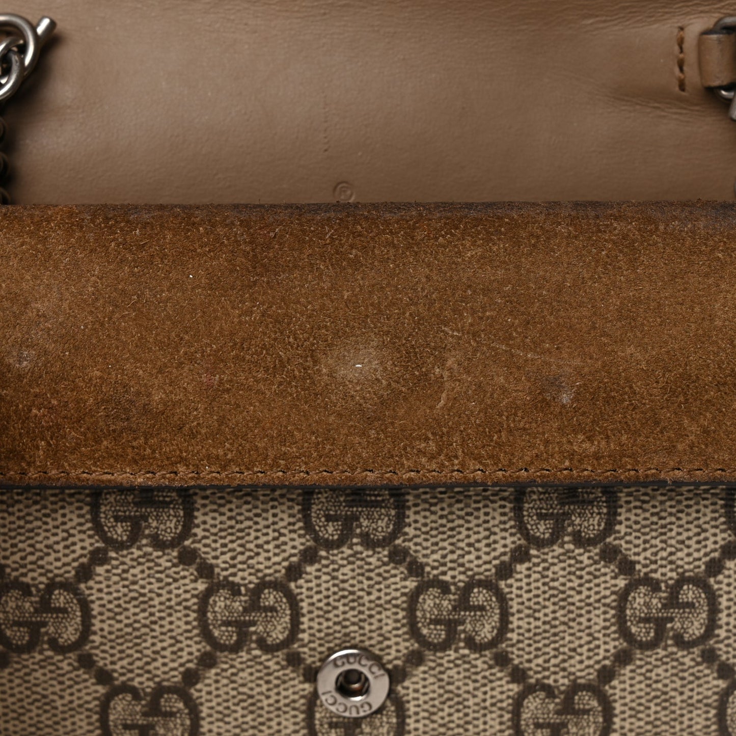 Gucci GG Supreme Monogram Super Mini Dionysus Shoulder Bag Taupe