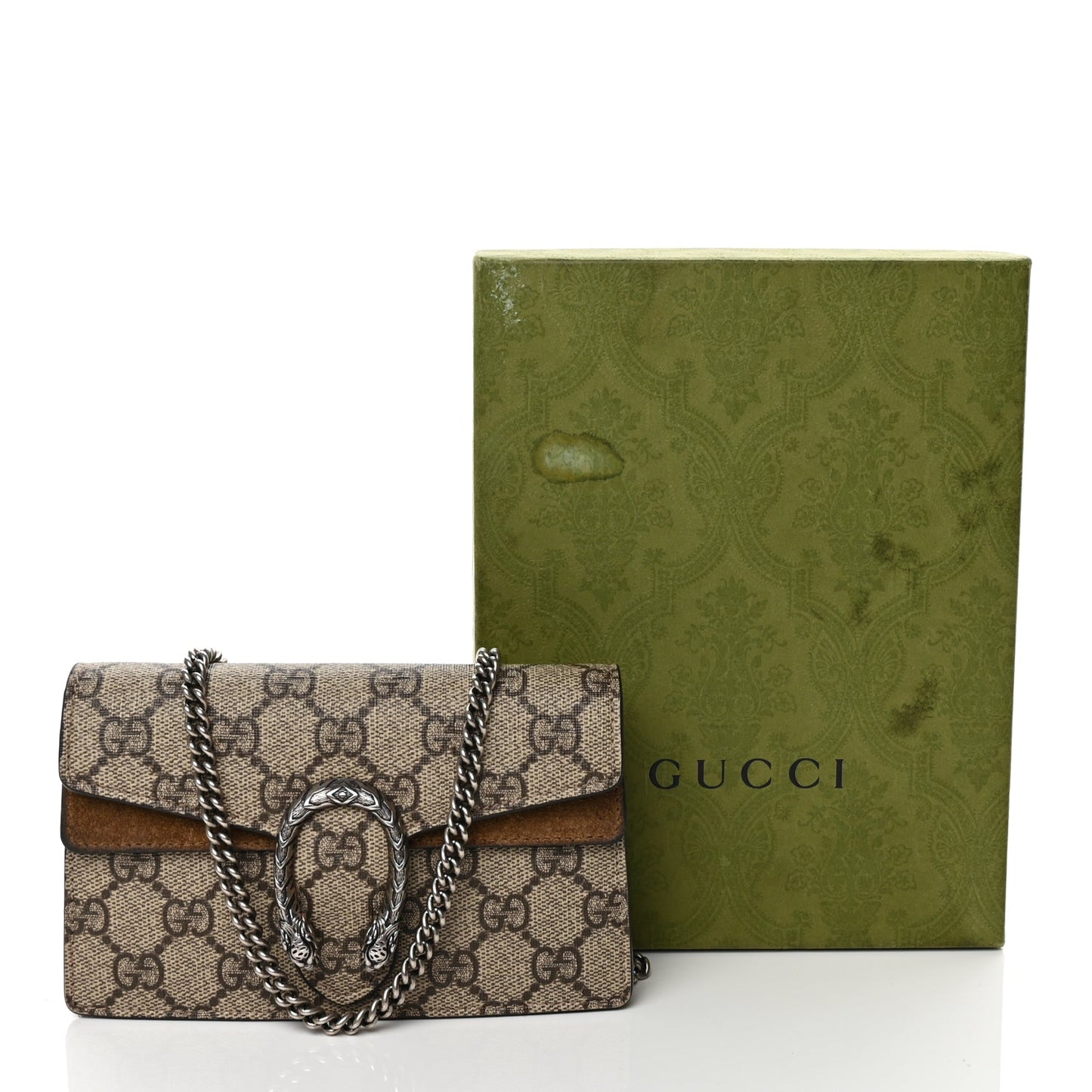Gucci GG Supreme Monogram Super Mini Dionysus Shoulder Bag Taupe