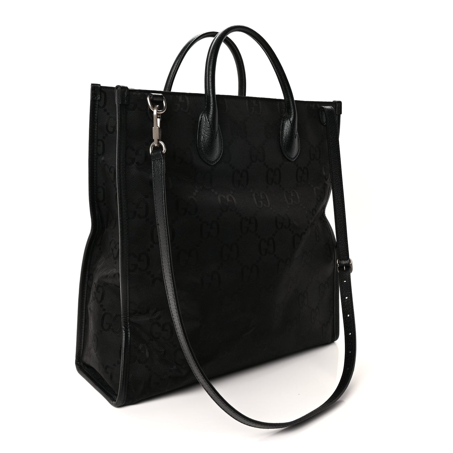 Gucci Econyl Nylon Monogram Off The Grid Long Tote Bag Black
