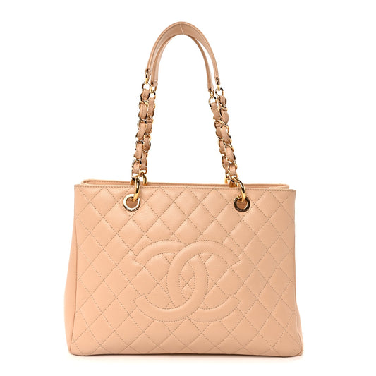 Chanel Caviar Quilted Grand Shopping Tote GST  Beige Clair