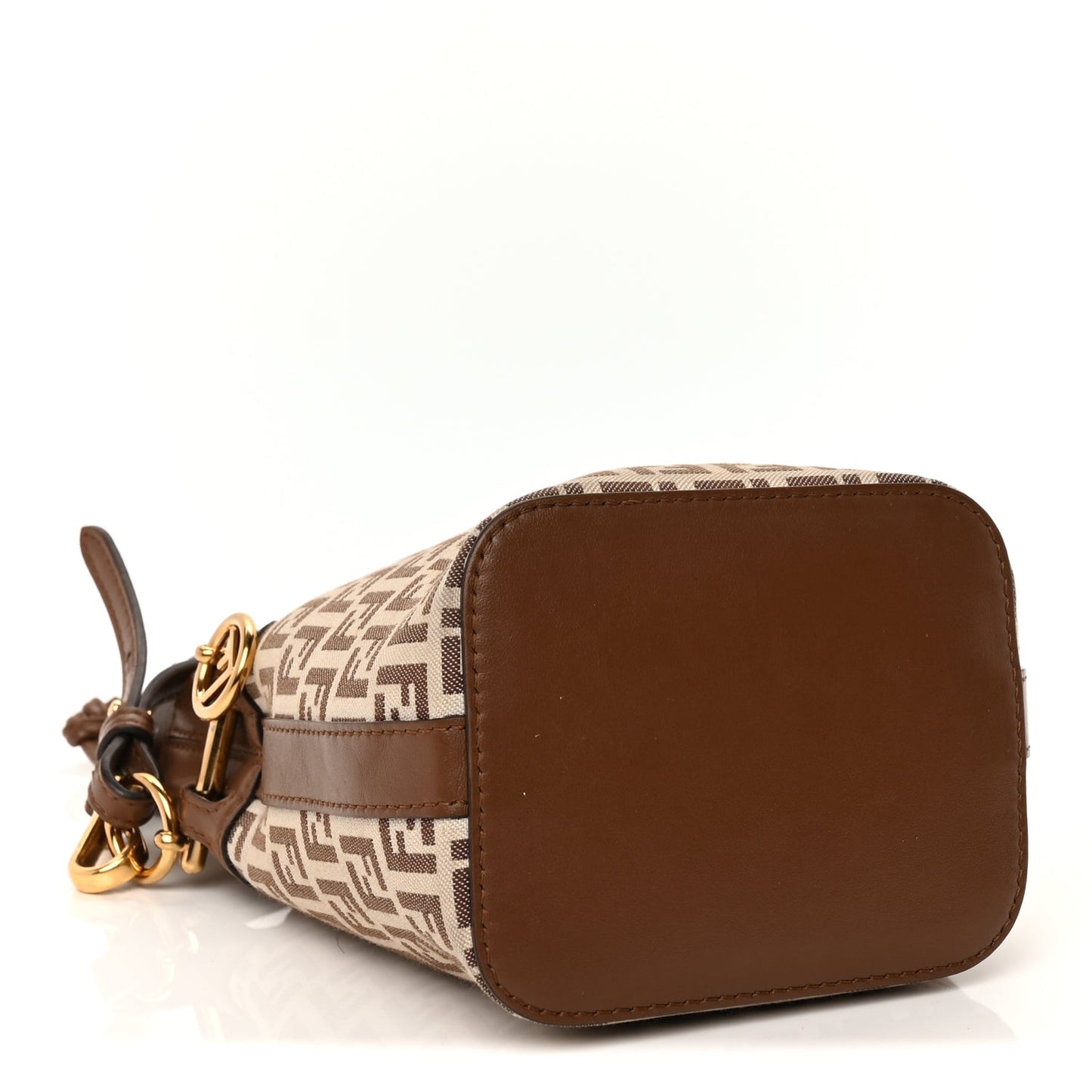Fendi FENDI Zucchino Mini Mon Tresor Bucket Bag Beige Brown