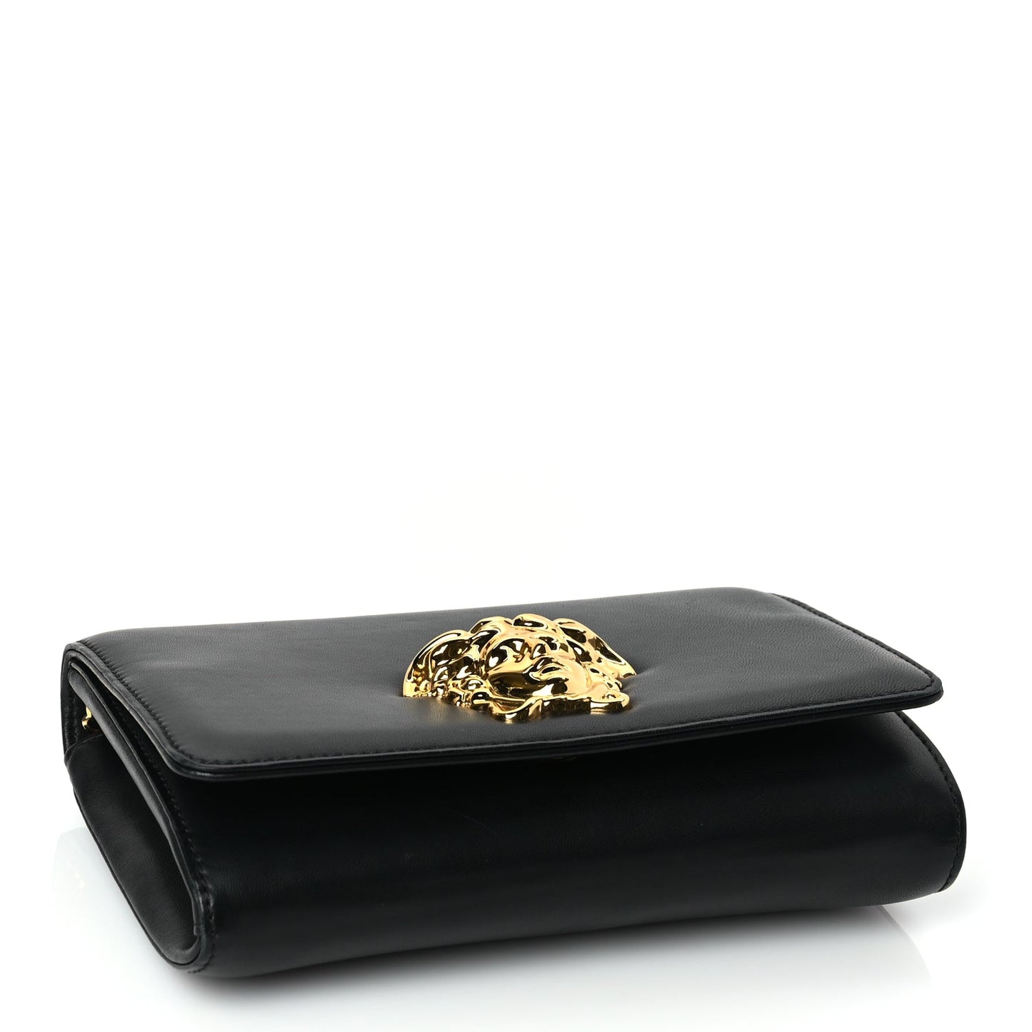 Versace Vitello Palazzo Medusa Evening Clutch Black