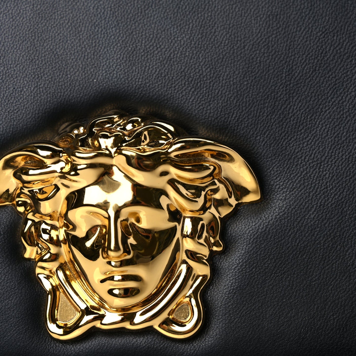 Versace Vitello Palazzo Medusa Evening Clutch Black
