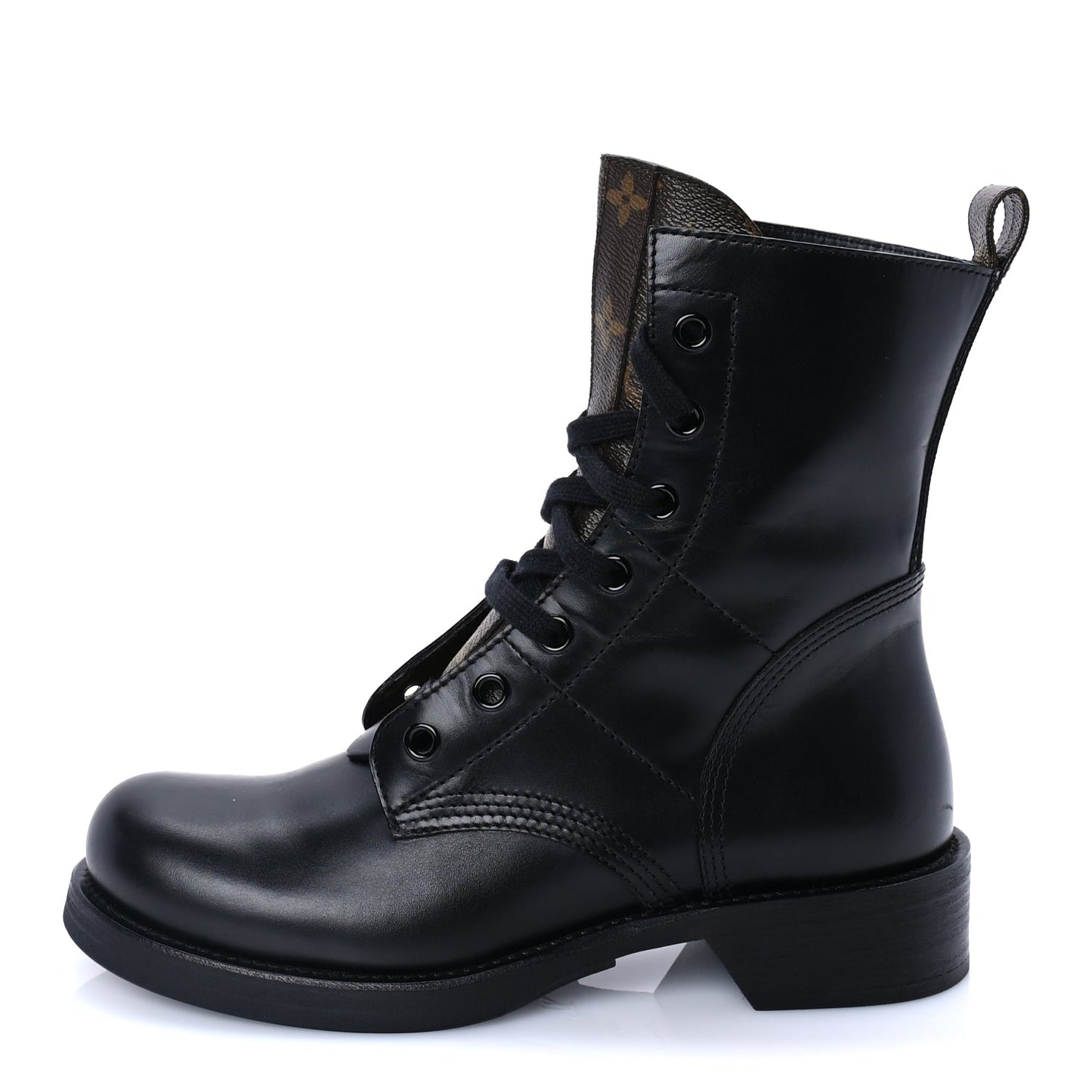 Louis Vuitton Calfskin Monogram Metropolis Flat Ranger Boots 40.5 Black