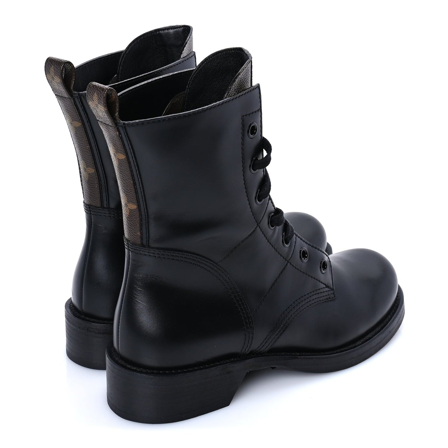 Louis Vuitton Calfskin Monogram Metropolis Flat Ranger Boots 40.5 Black
