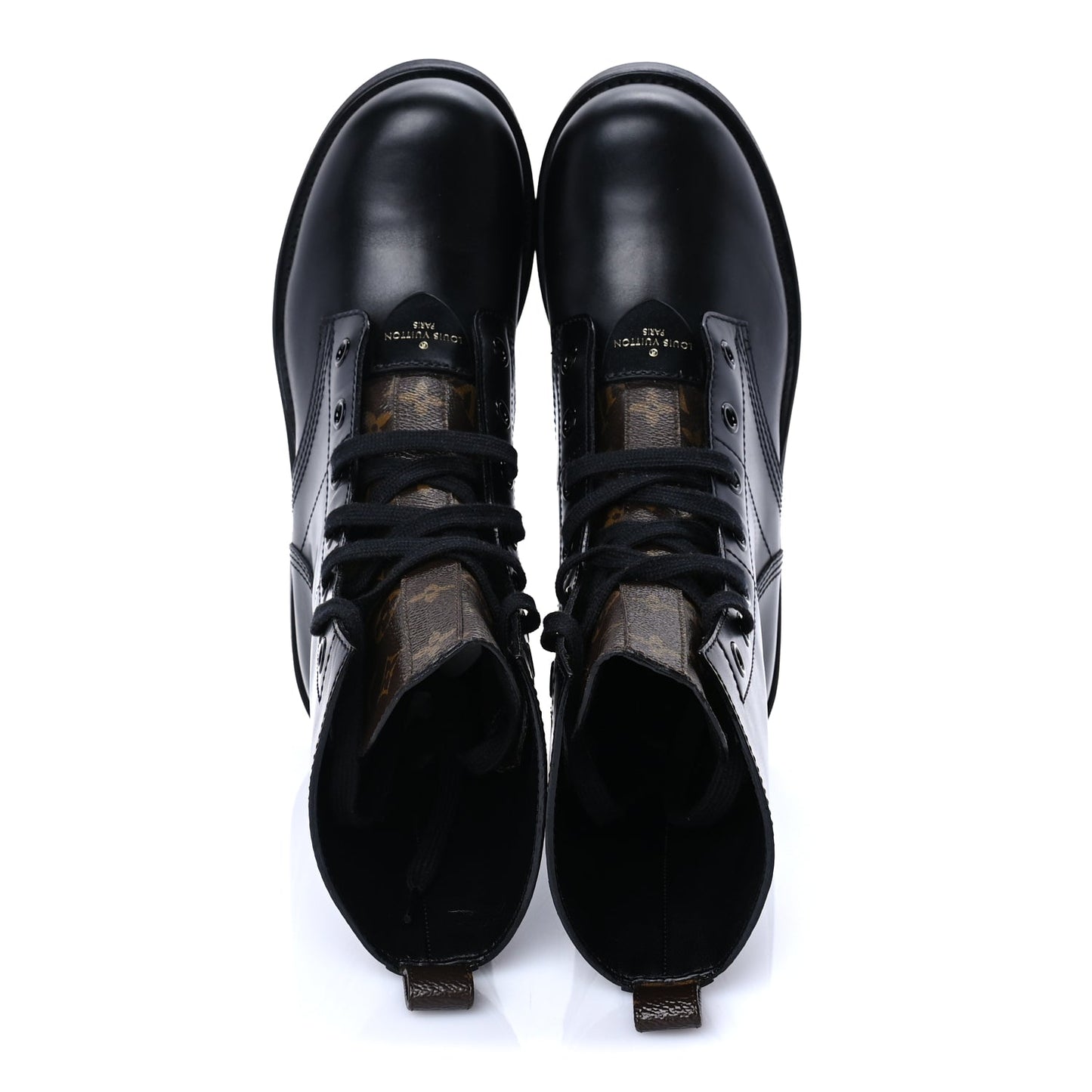 Louis Vuitton Calfskin Monogram Metropolis Flat Ranger Boots 40.5 Black