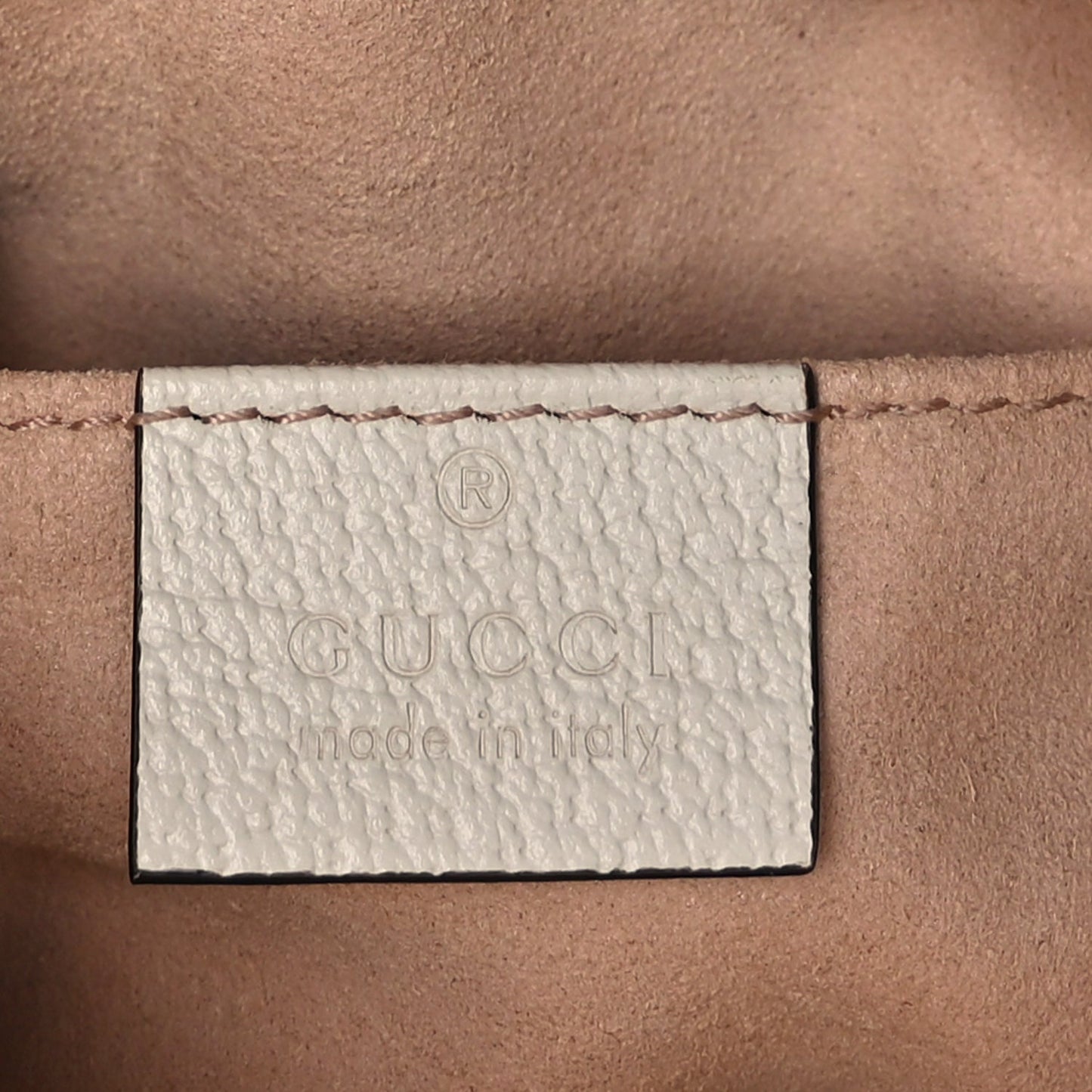 Gucci GG Supreme Monogram Textured Calfskin Web Mini Ophidia Shoulder Bag Beige Ebony Mystic White