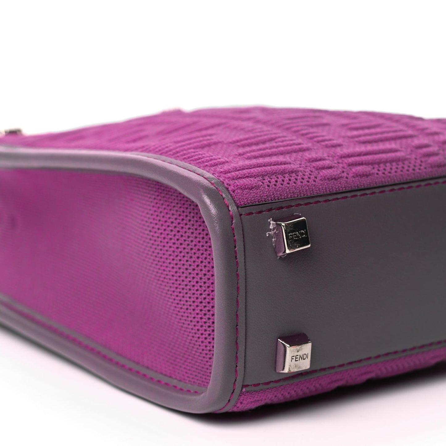 Fendi Technical Fabric Vitello Ceylon Plexiglass FF Mini Fendi Sunshine Shopper Tote Pink Bouganville