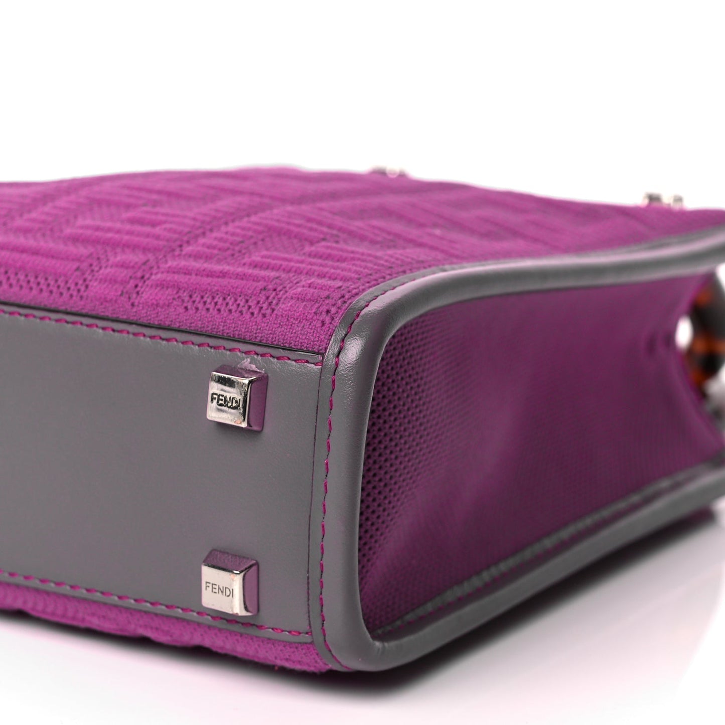 Fendi Technical Fabric Vitello Ceylon Plexiglass FF Mini Fendi Sunshine Shopper Tote Pink Bouganville