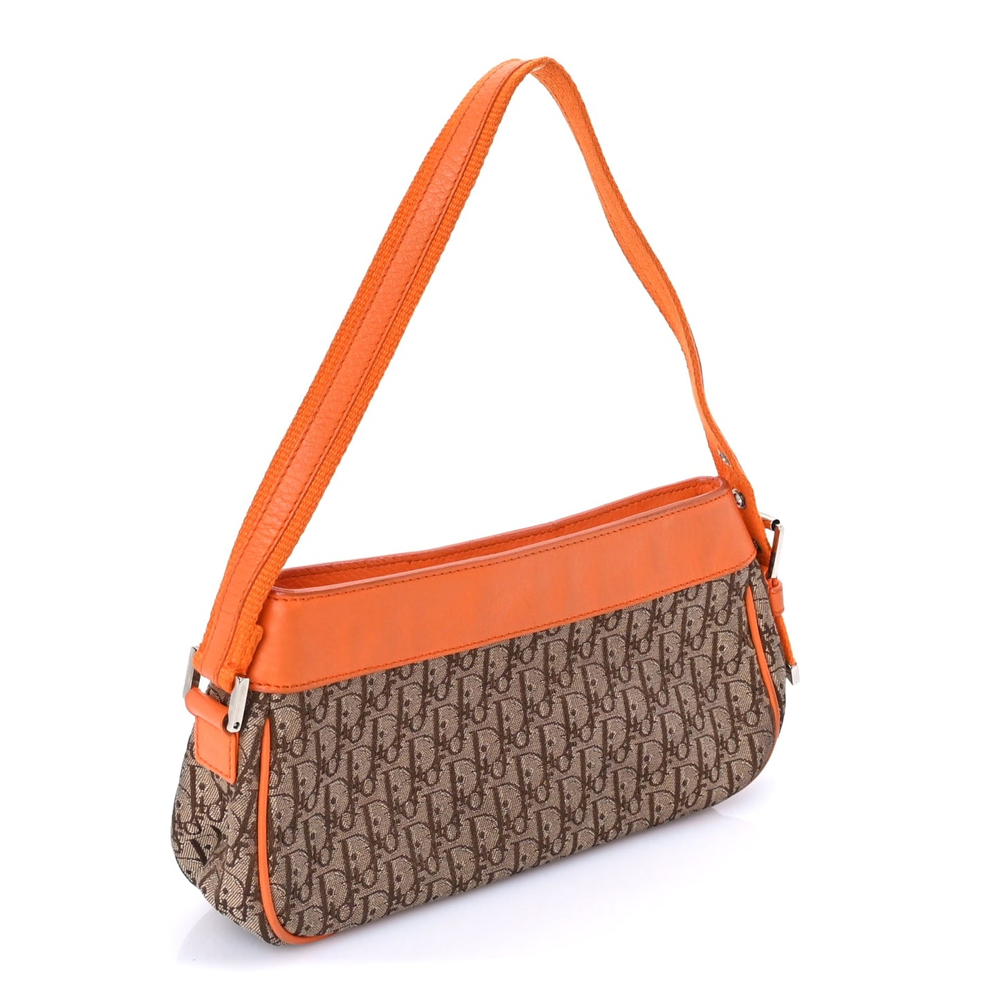 Christian Dior Monogram Shoulder Bag Orange Beige